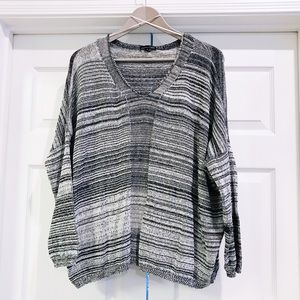 RXB Black and Gray Oversized Long Sleeve Top